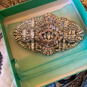 Bridal barette all clear crystals art deco style perfect for bride